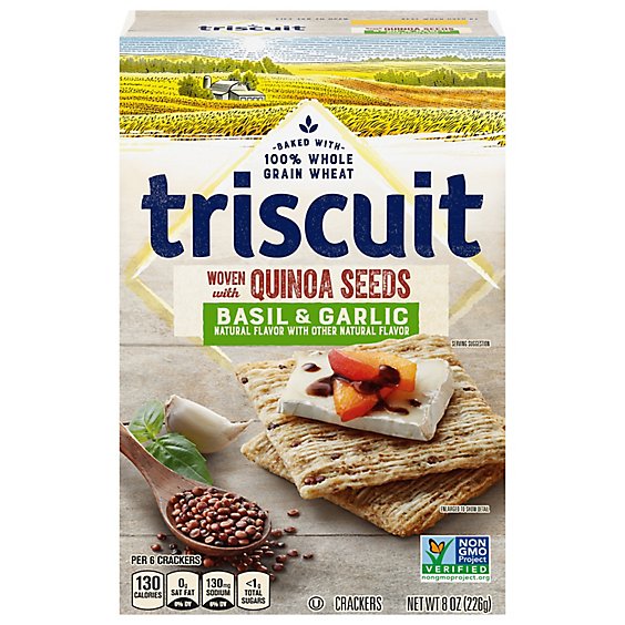 Triscuit Crackers Basil & Garlic With Quinoa Seeds - 8 Oz