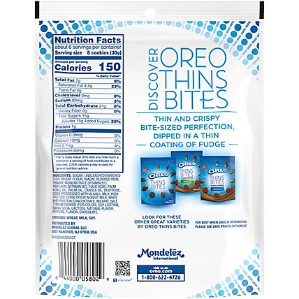 OREO Thin Bites Cookies Sandwich White Fudge Dipped Chocolate - 6.4 Oz - Image 6