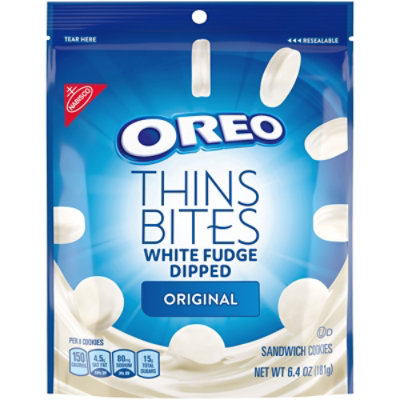 OREO Thin Bites Cookies Sandwich White Fudge Dipped Chocolate - 6.4 Oz - Image 2