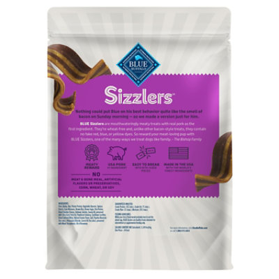 Blue Buffalo Sizzlers Bacon-Style Dog Treats with Real USA Pork Original Flavor - 15 Oz - Image 2