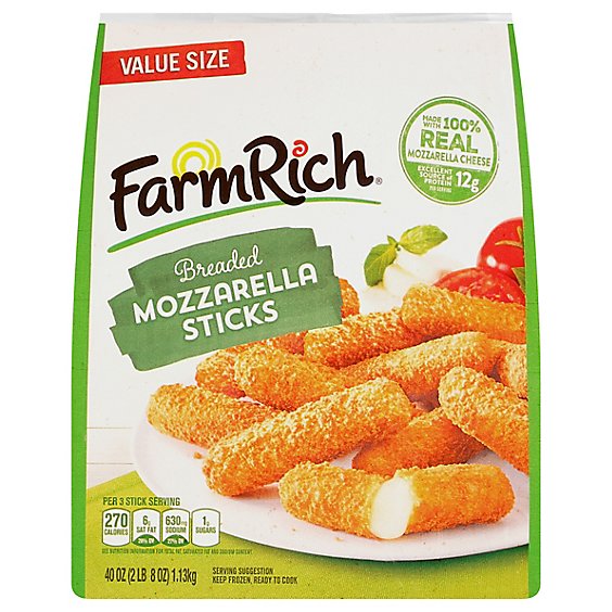 Farm Rich Snacks Mozzarella Sticks Breaded - 40 Oz