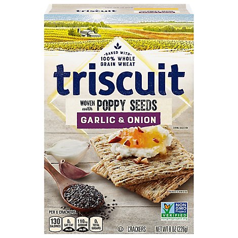 Triscuit Crackers Garlic Onion & Poppy Seeds - 8 Oz