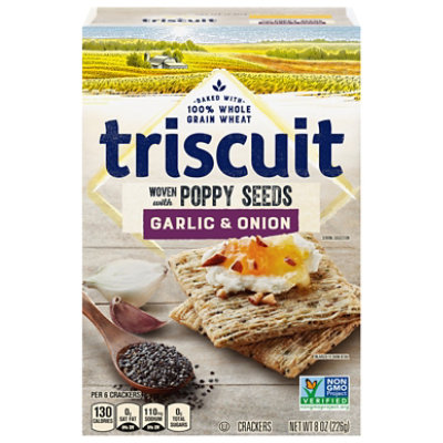 Triscuit Crackers Garlic Onion & Poppy Seeds - 8 Oz