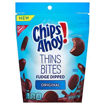 Chips Ahoy Thin Bites Cookies Dipped Original - 6 Oz - Image 1