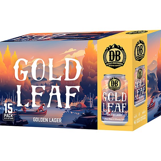 Devils Backbone Gold Leaf Lager Craft Beer Cans - 15-12 Fl. Oz.