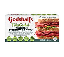 Godshalls Fully Cooked Turkey Bacon Sliced - 3 Oz