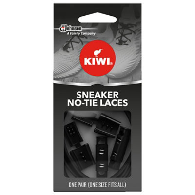 Kiwi One Size Fits All Black Sneaker No Tie Shoe Laces Pair - Each - Image 1