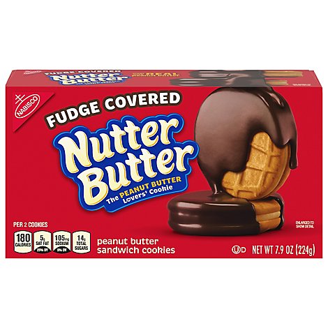 Nutter Butter Fudge Covered Peanut Butter Sandwich Cookies 7.9 Oz