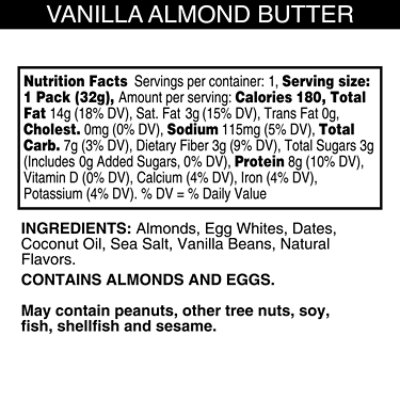 RX Nut Butter Almond Butter Vanilla Protein Snack - 1.13 Oz - Image 5