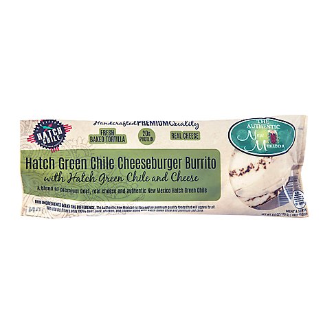 The Authentic New Mexican Green Chile Cheeseburger Burrito - Each