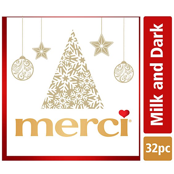 Merci Finest Christmas Assorted Chocolate Candy Gift Box - 14.08 Oz