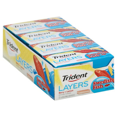 Trident Layers Gum Sugar Free Swedish Fish Berry + Lemon - 12-14 Count
