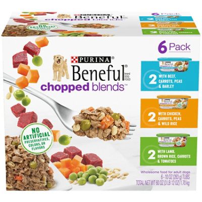 Beneful Dog Food Wet Chopped Blends Beef Carrots Peas & Barley - 6-10 Oz - Image 1