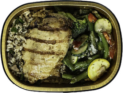 Ready Meals Grilled Chicken Dinner with Market Blend Veggies and Brown Rice for 2 - Image 1
