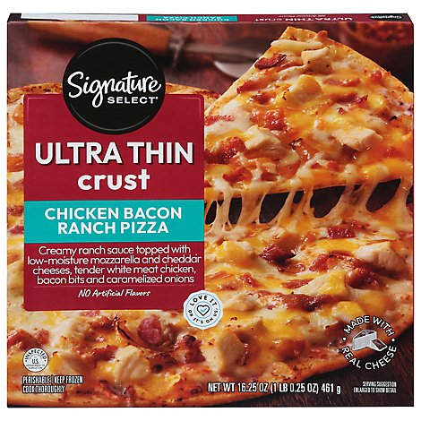 Signature SELECT Pizza Thin Crust Chckn Bacon Ranch Frozen - 16.25 Oz