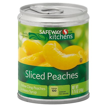 Signature Kitchens Peaches Yellow Cling Slice H/S - 8.5 Oz - Image 1