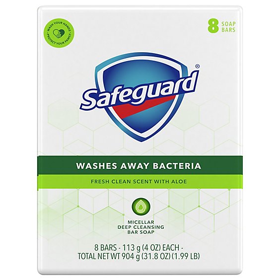 Safeguard Bar Soap White Aloe - 8-4 Oz