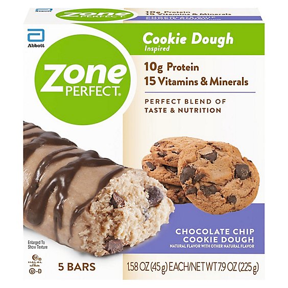 ZonePerfect Chocolate Chip Cookie Dough Protein Snack Bar - 5 Count