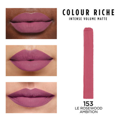L'Oreal Paris Colour Riche Le Rosewood Ambition Intense Volume Matte Lipstick - 0.06 Oz - Image 3