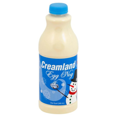 Creamland Eggnog Plastic Bottle - 1 Quart - Image 1