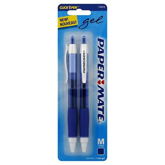 Papermate Gel Pen Medium Blue - 2 Count