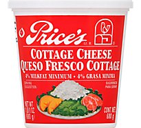Price's 4% Small Curd Cottage Cheese English Spanish Plastic Cup - 24 Oz
