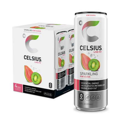 Celsius Sparkling Drink Kiwi Guava - 4-12 Fl. Oz.