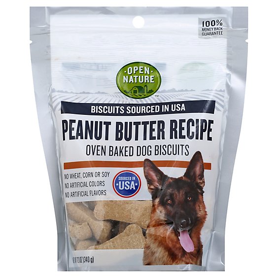 Open Nature Dog Biscuits Peanut Butter - 12 Oz