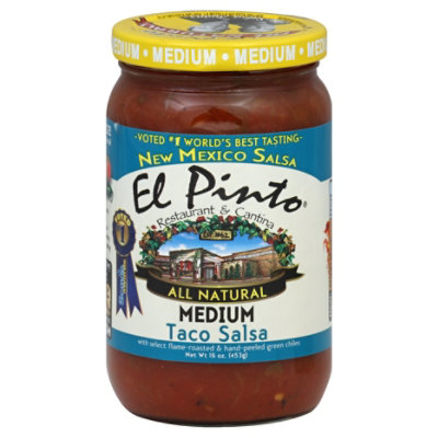 El Pinto All Natural Medium Taco Salsa Jar - 16 Oz - Image 1