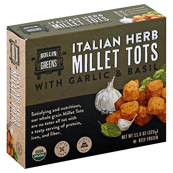 RollinGreens Millet Tots Italian Herb With Garlic & Basil - 11.5 Oz