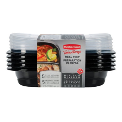 Rubbermaid Take Alongs Container Meal Prep Built In Divider - 10 Count