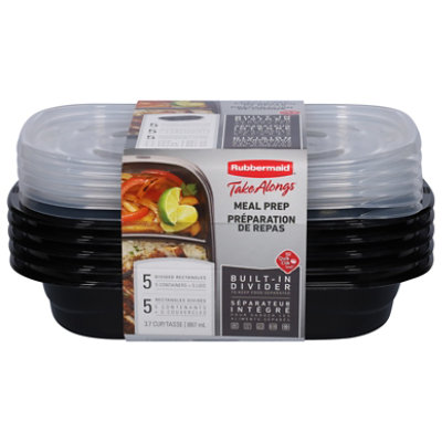 Rubbermaid Take Alongs Container Meal Prep Built In Divider - 5 Count - Image 3