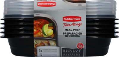 Rubbermaid Take Alongs Container Meal Prep Built In Divider - 5 Count - Image 4