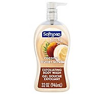 Softsoap Exfoliating Body Wash Pump Coconut Butter Scrub - 32 Fl. Oz.