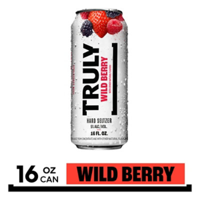 Truly Hard Seltzer Spiked & Sparkling Water Wild Berry 5% ABV Can - 16 Fl. Oz. - Image 1