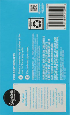 Signature SELECT Fabric Softener Sheets Free & Clear - 240 Count - Image 4