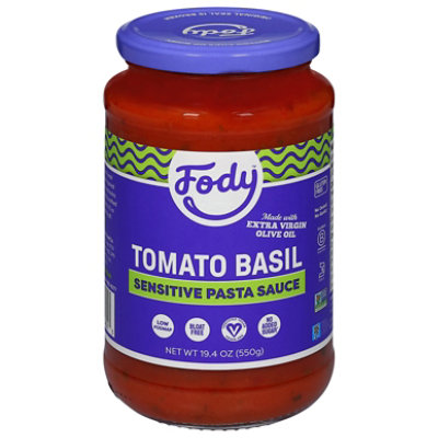 FODY Pasta Sauce Low Fodmap Tomato & Basil - 19.4 Oz