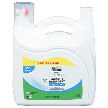 Open Nature Laundry Detergent Free & Clear Dye & Perfume Free Family Pack - 225 Fl. Oz. - Image 2