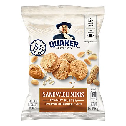 Quaker Filled Biscuit Bites Protein Sandwich Minis Peanut Butter - 1.23 Oz - Image 3