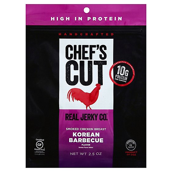 Chefs Cut Real Jerky Co. Smoked Chicken Breast Korean Barbecue - 2.5 Oz