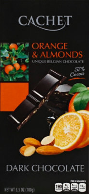 Cachet Orange & Almonds Chocolate Bar - 3.5 Oz - Image 2