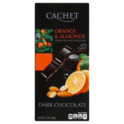 Cachet Orange & Almonds Chocolate Bar - 3.5 Oz - Image 1