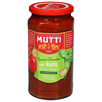 Mutti Tomato & Basil Pasta Sauce - 24 Oz. - Image 1