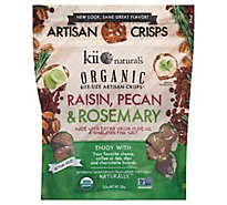 Kii Naturals Artisan Crisps Organic Bite Size Raisin Pecan & Rosemary - 5.3 Oz