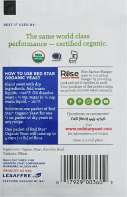 Red Star Organic Yeast Single Strip - 0.32 Oz - Image 5