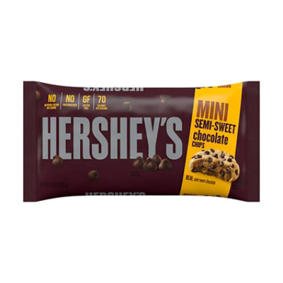 Hersheys Mini Semi-Sweet Chocolate Baking Chips Bag - 12 Oz