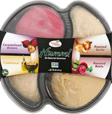 Fountain Of Health Variety Pack 4 Flavors Hummus - 16 Oz - Image 2