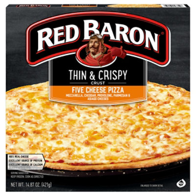 Red Baron Pizza Thin & Crispy Five Cheese - 14.87 Oz - Image 3