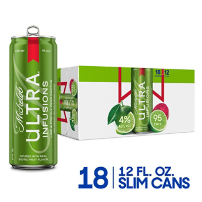 Michelob ULTRA Infusions Lime And Prickly Pear Cactus 4% ABV Light Beer In Cans - 18-12 Fl. Oz. - Image 1