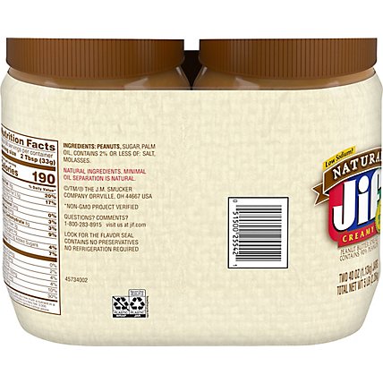 Jif Peanut Butter Creamy Natural - 2-40 Oz - Image 6